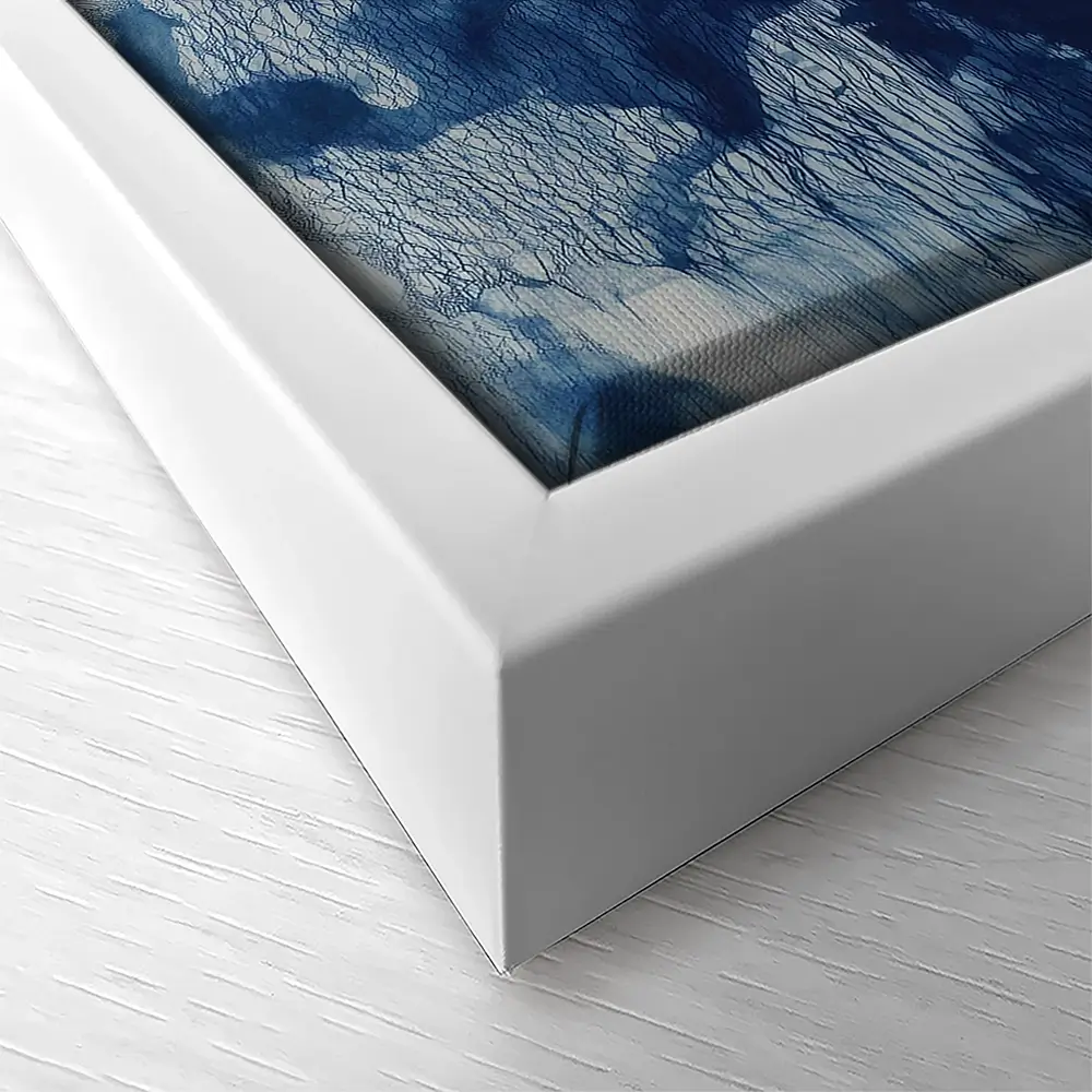 Calm Cow Portrait In Blue Canvas Print Calm Cow Portrait In Blue Canvas Print wall art product Chromatic Storm Studio