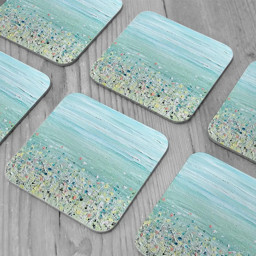 Calmness Coaster Set Rainbow Soul Tree Coaster Set | Rainbow Soul Tree Art Coasters wall art product Charlotte Anna Reed