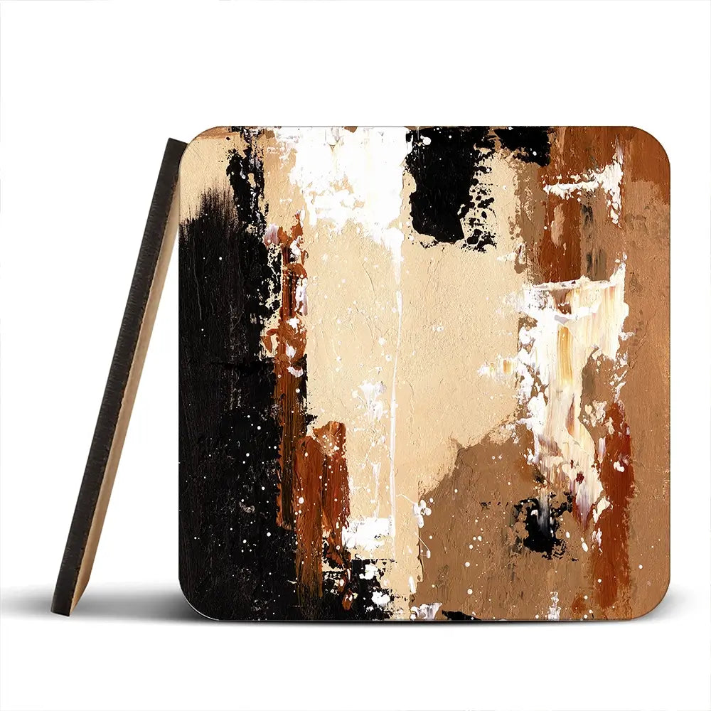 Cappuccino Abstract Coaster Set Cappuccino Abstract Coaster Set wall art product Art Print Shop