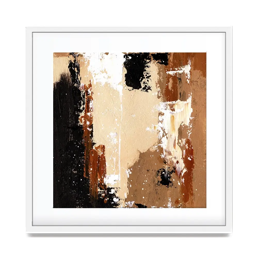 Cappuccino Abstract Square Framed Art Print Cappuccino Abstract Square Framed Art Print wall art product Art Print Shop