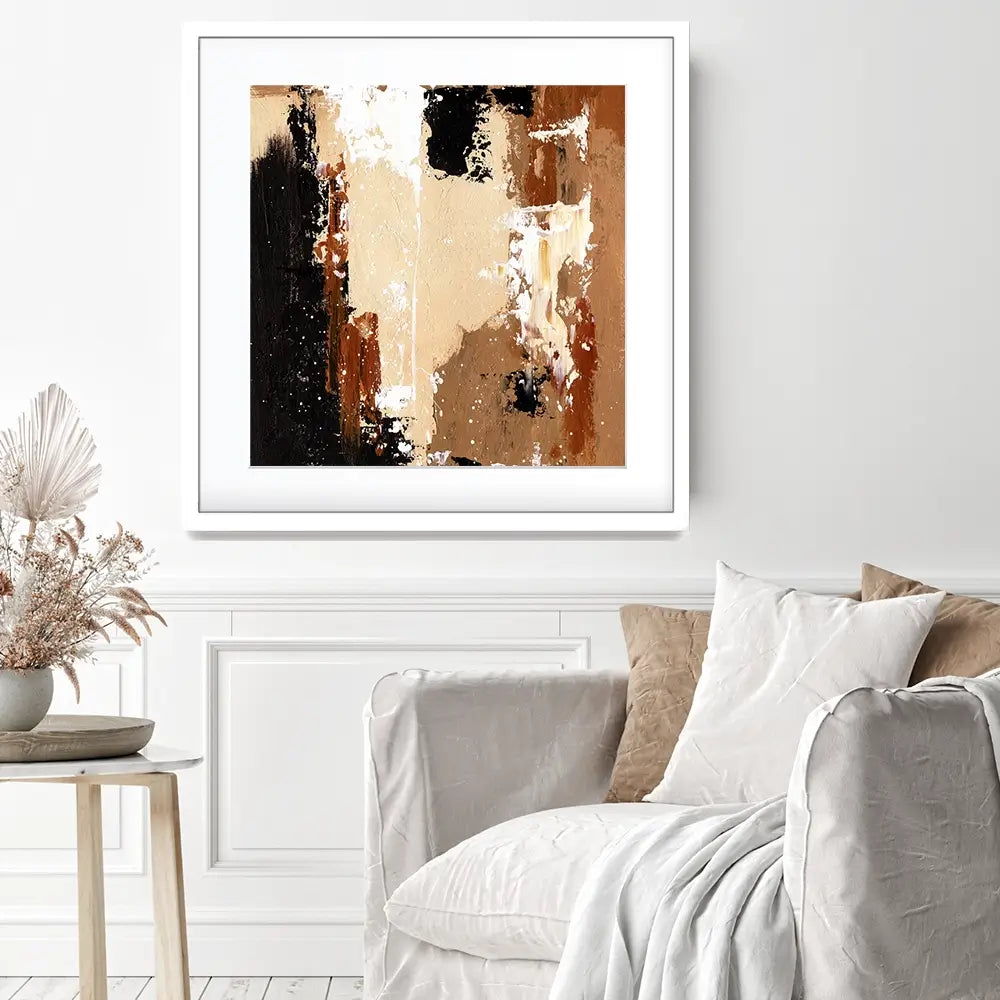 Cappuccino Abstract Square Framed Art Print Cappuccino Abstract Square Framed Art Print wall art product Art Print Shop