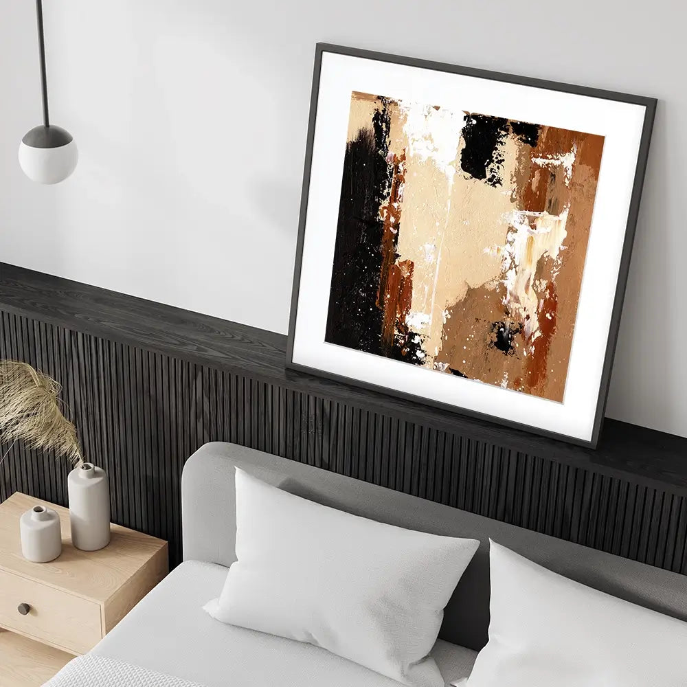Cappuccino Abstract Square Framed Art Print Cappuccino Abstract Square Framed Art Print wall art product Art Print Shop