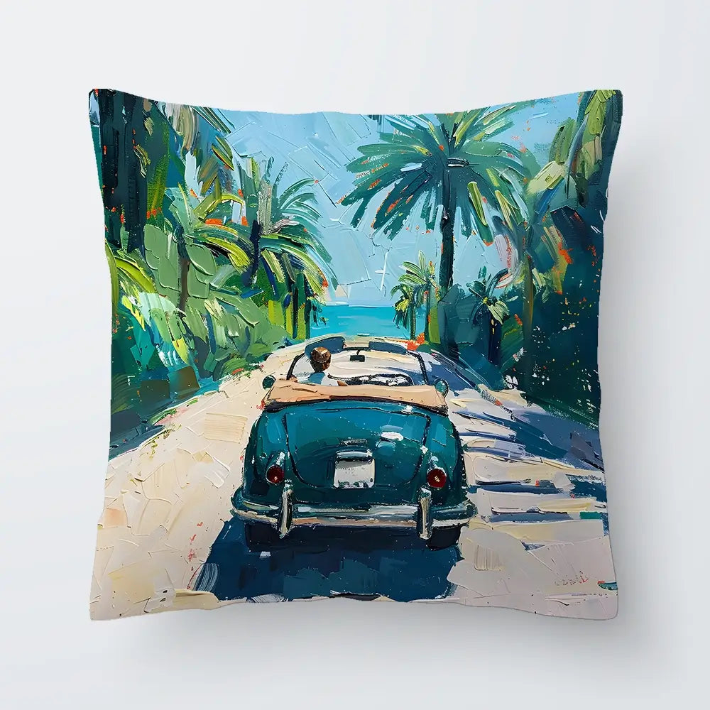Car On The Beach Cushion Car On The Beach Cushion wall art product Elena Avanesova