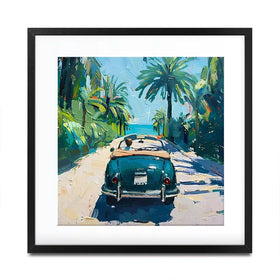 Car On The Beach Framed Art Print Car On The Beach Framed Art Print wall art product Elena Avanesova