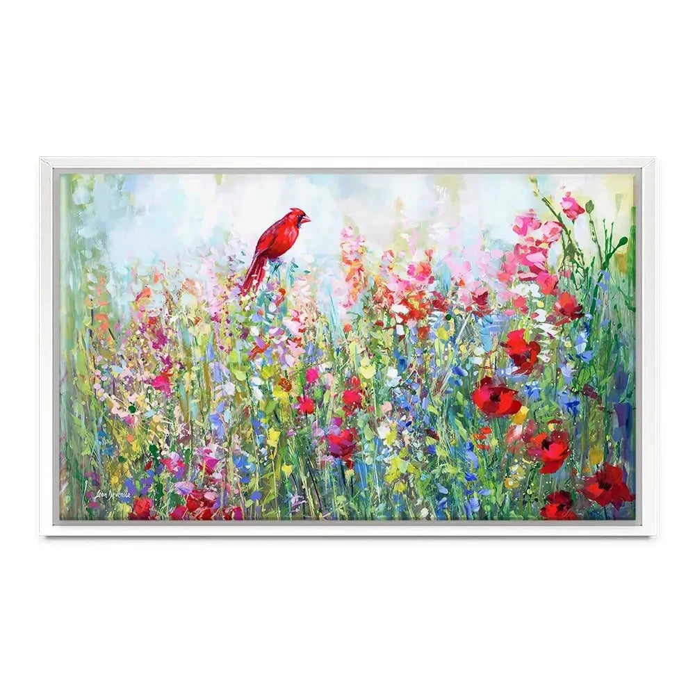 Cardinal Among The Wildflowers Canvas Print Cardinal Among The Wildflowers Canvas Print wall art product Leon Devenice