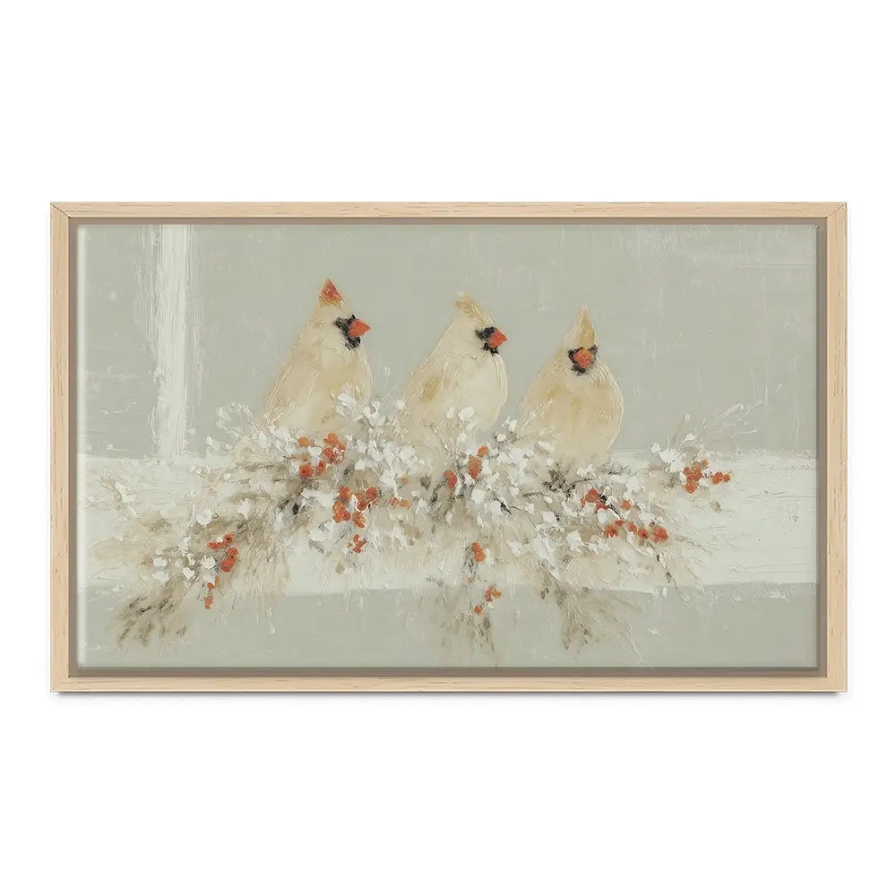 Cardinal Berry Garland Canvas Print Cardinal Berry Garland Canvas Print wall art product Chromatic Storm Studio
