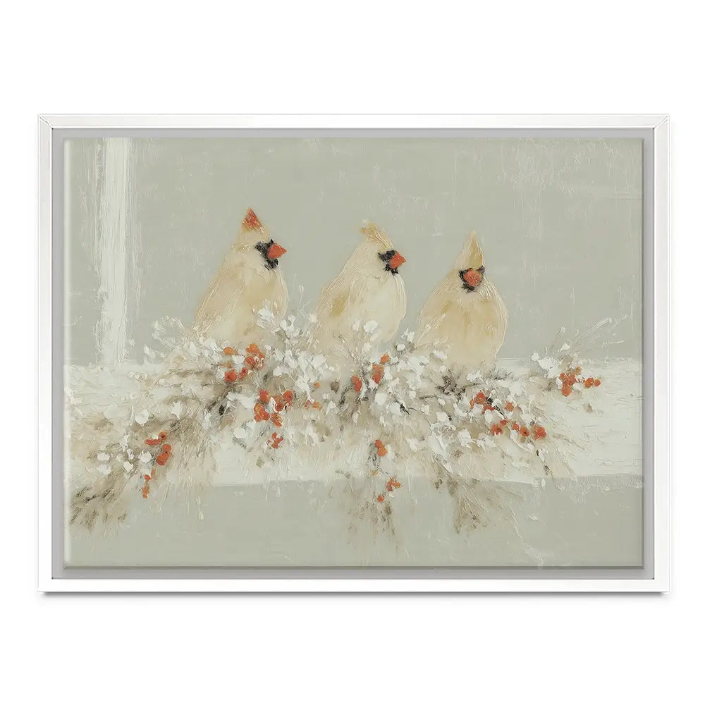 Cardinal Berry Garland Canvas Print Cardinal Berry Garland Canvas Print wall art product Chromatic Storm Studio