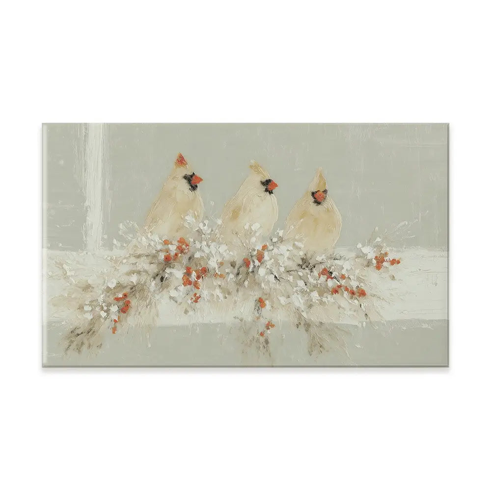 Cardinal Berry Garland Canvas Print Cardinal Berry Garland Canvas Print wall art product Chromatic Storm Studio