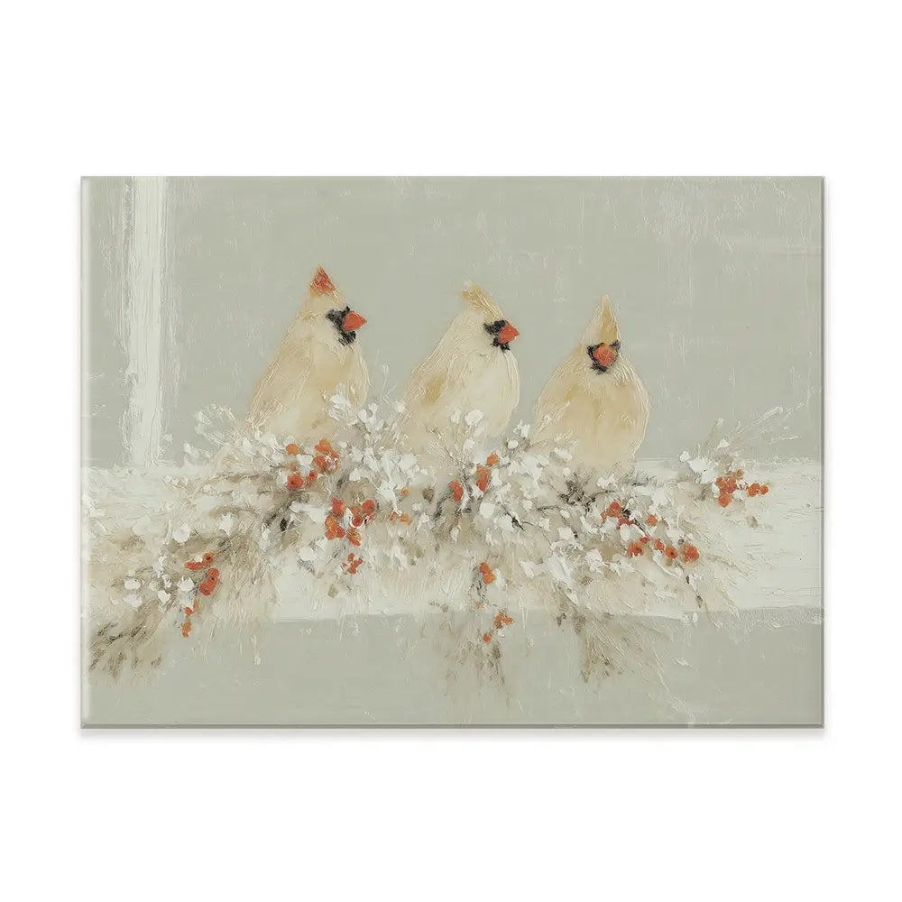 Cardinal Berry Garland Canvas Print Cardinal Berry Garland Canvas Print wall art product Chromatic Storm Studio