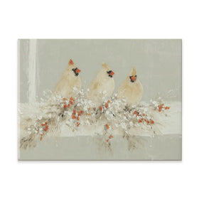 Cardinal Berry Garland Canvas Print Cardinal Berry Garland Canvas Print wall art product Chromatic Storm Studio