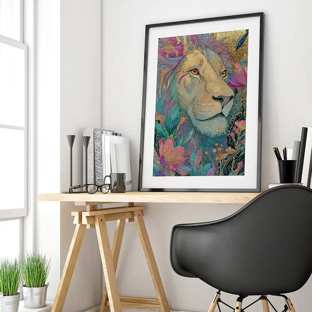 Celestial Lion Framed Art Print Celestial Lion Framed Art Print wall art product David Alexander Elder