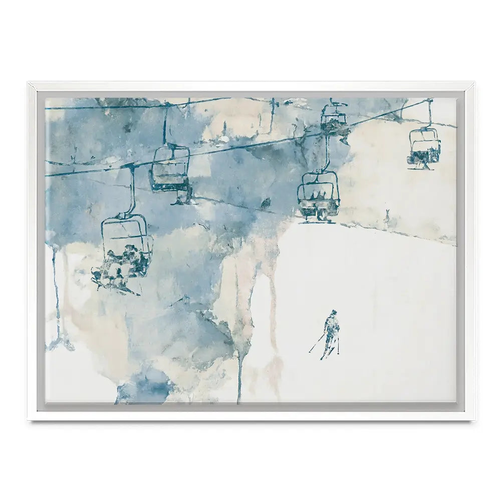 Chairlift And Solitary Skier Canvas Print Chairlift And Solitary Skier Canvas Print wall art product Chromatic Storm Studio