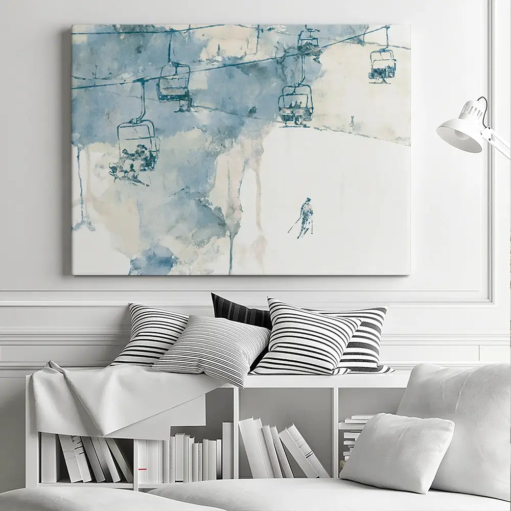 Chairlift And Solitary Skier Canvas Print Chairlift And Solitary Skier Canvas Print wall art product Chromatic Storm Studio
