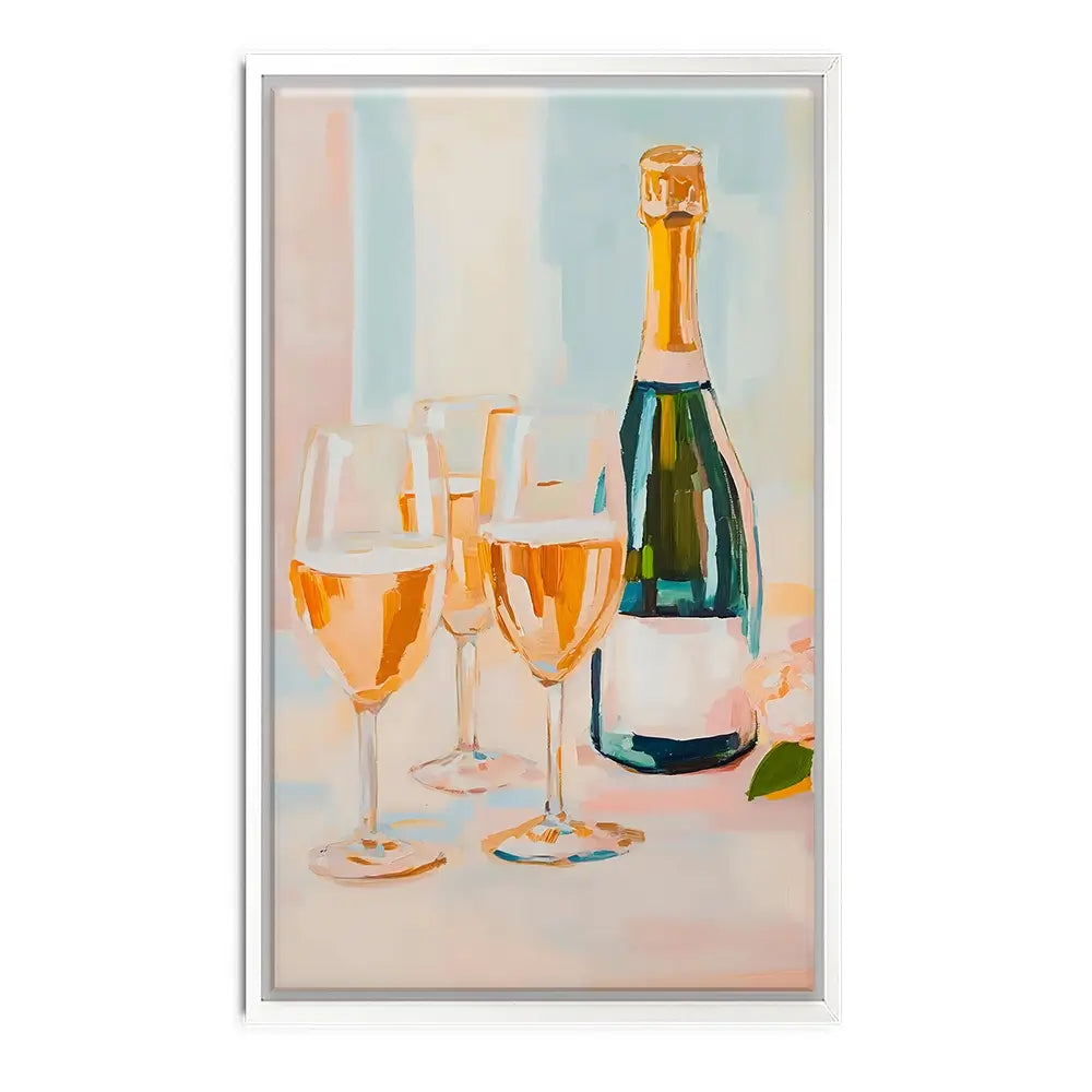 Champagne And Flowers Canvas Print Champagne And Flowers Canvas Print wall art product LSR Design Studio - Independent