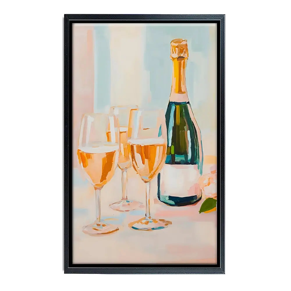 Champagne And Flowers Canvas Print Champagne And Flowers Canvas Print wall art product LSR Design Studio - Independent