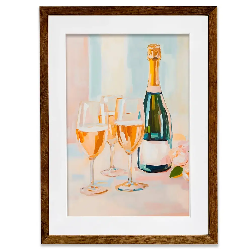 Champagne And Flowers Framed Art Print Champagne And Flowers Framed Art Print wall art product LSR Design Studio - Independent