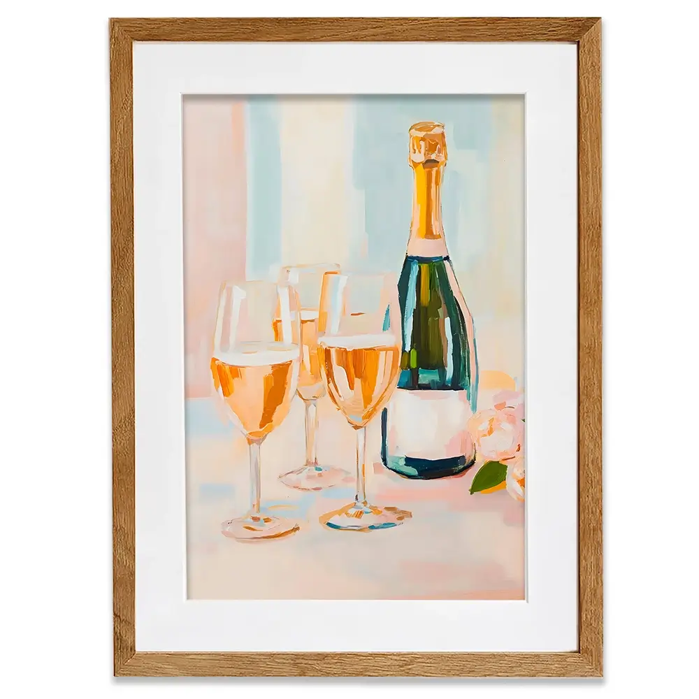 Champagne And Flowers Framed Art Print Champagne And Flowers Framed Art Print wall art product LSR Design Studio - Independent