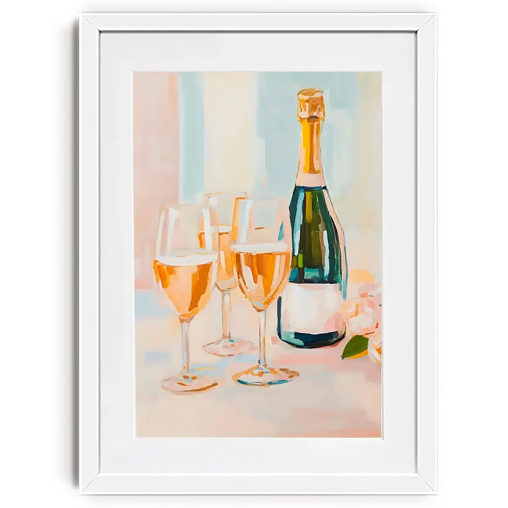 Champagne And Flowers Framed Art Print Champagne And Flowers Framed Art Print wall art product LSR Design Studio - Independent