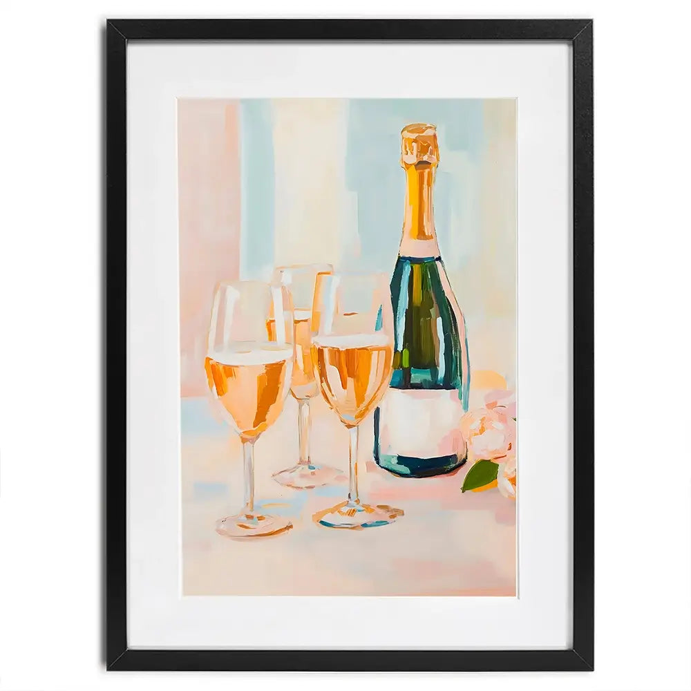Champagne And Flowers Framed Art Print Champagne And Flowers Framed Art Print wall art product LSR Design Studio - Independent