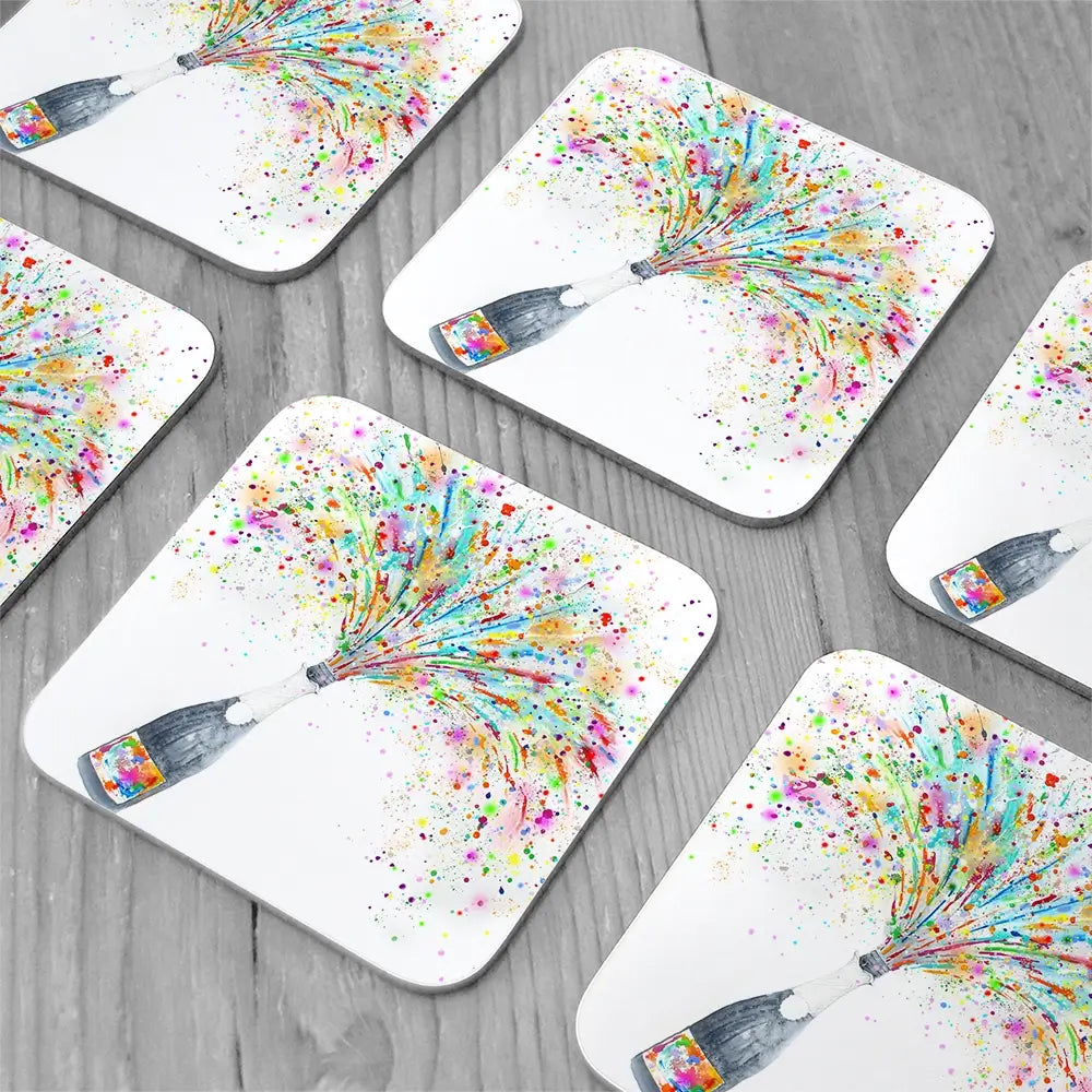 Champagne Party Coaster Set Champagne Party Coaster Set wall art product Studio Paint-Ing