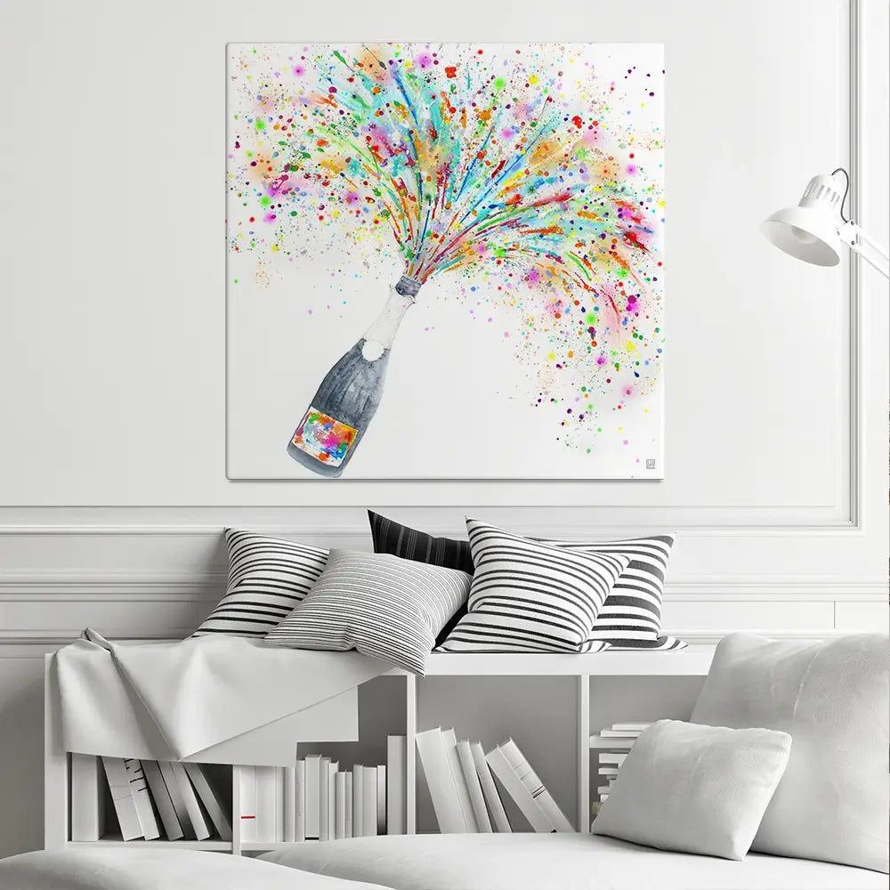 Champagne Party Square Canvas Print Champagne Party Square Canvas Print wall art product Studio Paint-Ing