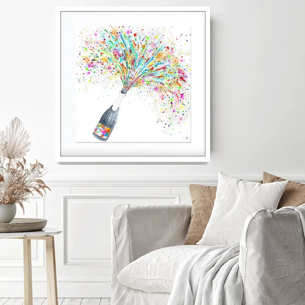 Champagne Party Square Framed Art Print Champagne Party Square Framed Art Print wall art product Studio Paint-Ing