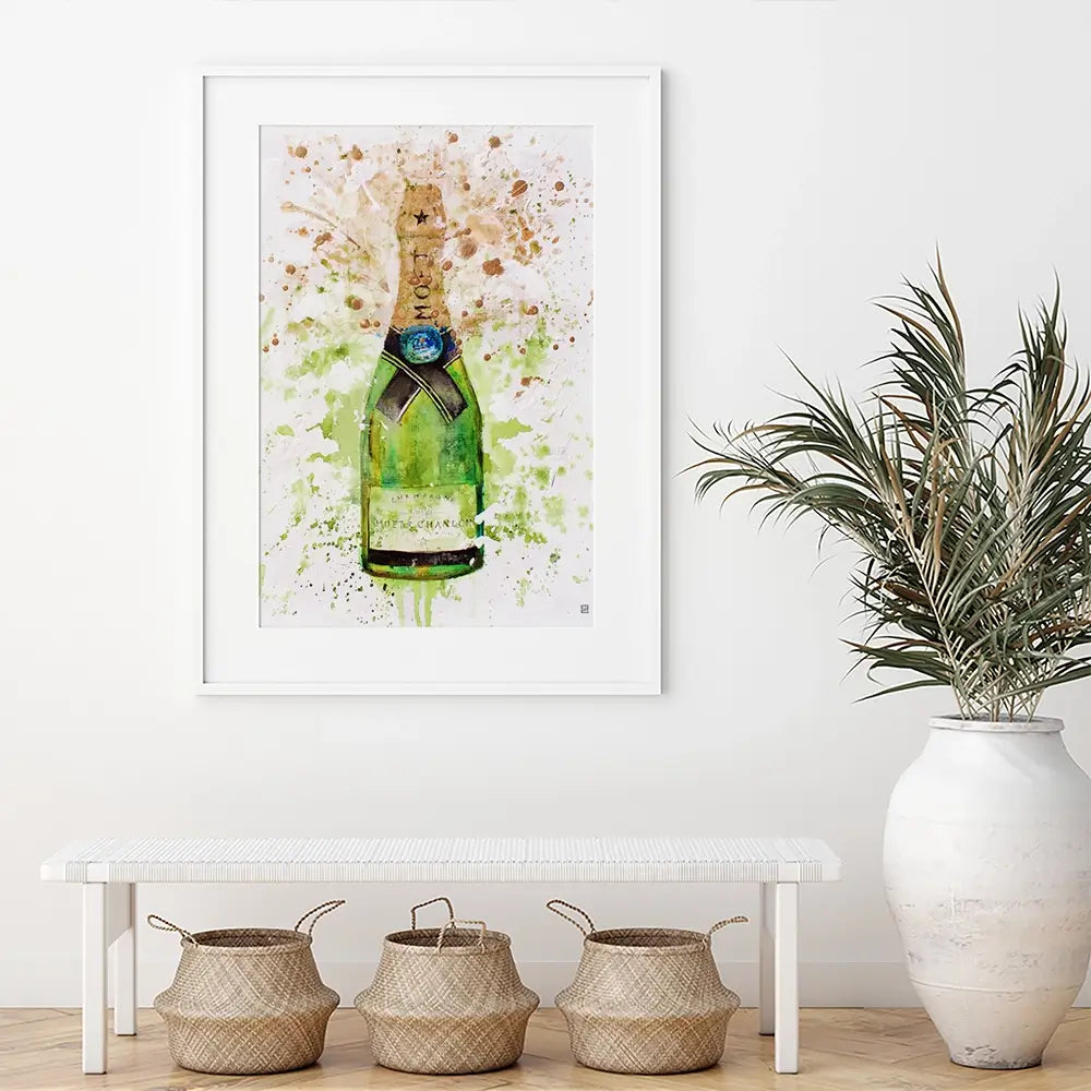 Champagne Splashing Framed Art Print Champagne Splashing Framed Art Print wall art product Studio Paint-Ing