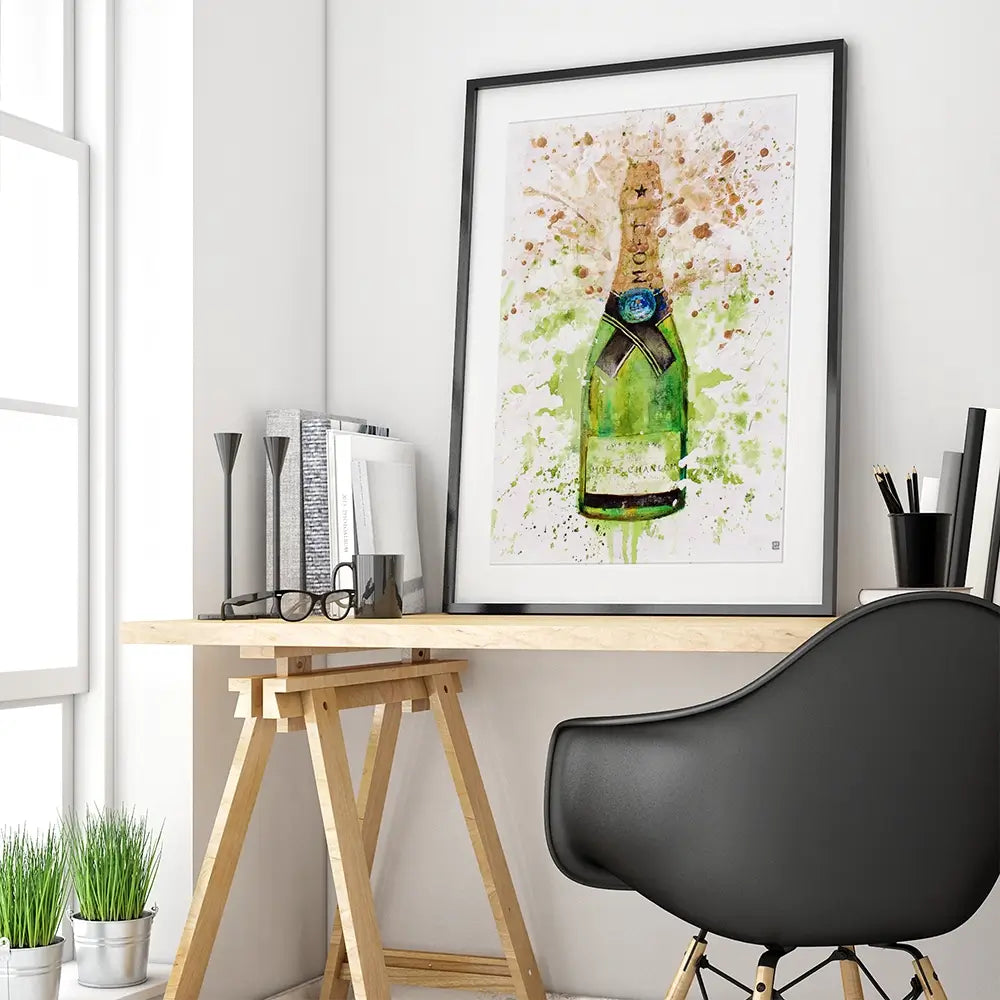 Champagne Splashing Framed Art Print Champagne Splashing Framed Art Print wall art product Studio Paint-Ing