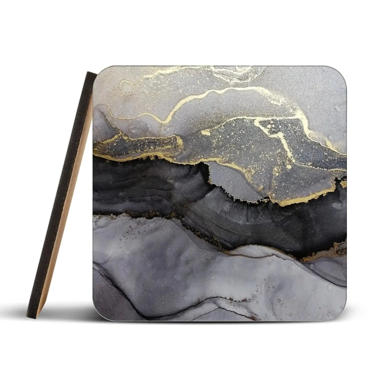 Charcoal Marble Abstract Coaster Set Charcoal Marble Abstract Coaster Set wall art product coldsun777 / Shutterstock