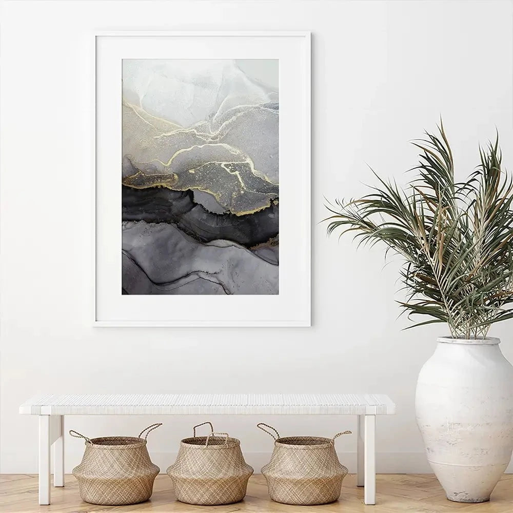 Charcoal Marble Abstract Framed Art Print Charcoal Marble Abstract Framed Art Print wall art product coldsun777 / Shutterstock