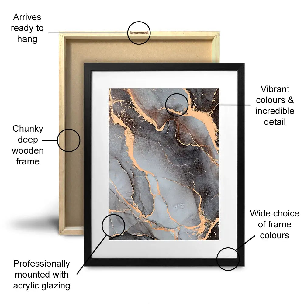 Charcoal Marble Framed Art Print Trio Charcoal Marble Framed Art Print Trio wall art product djero.adlibeshe / Shutterstock