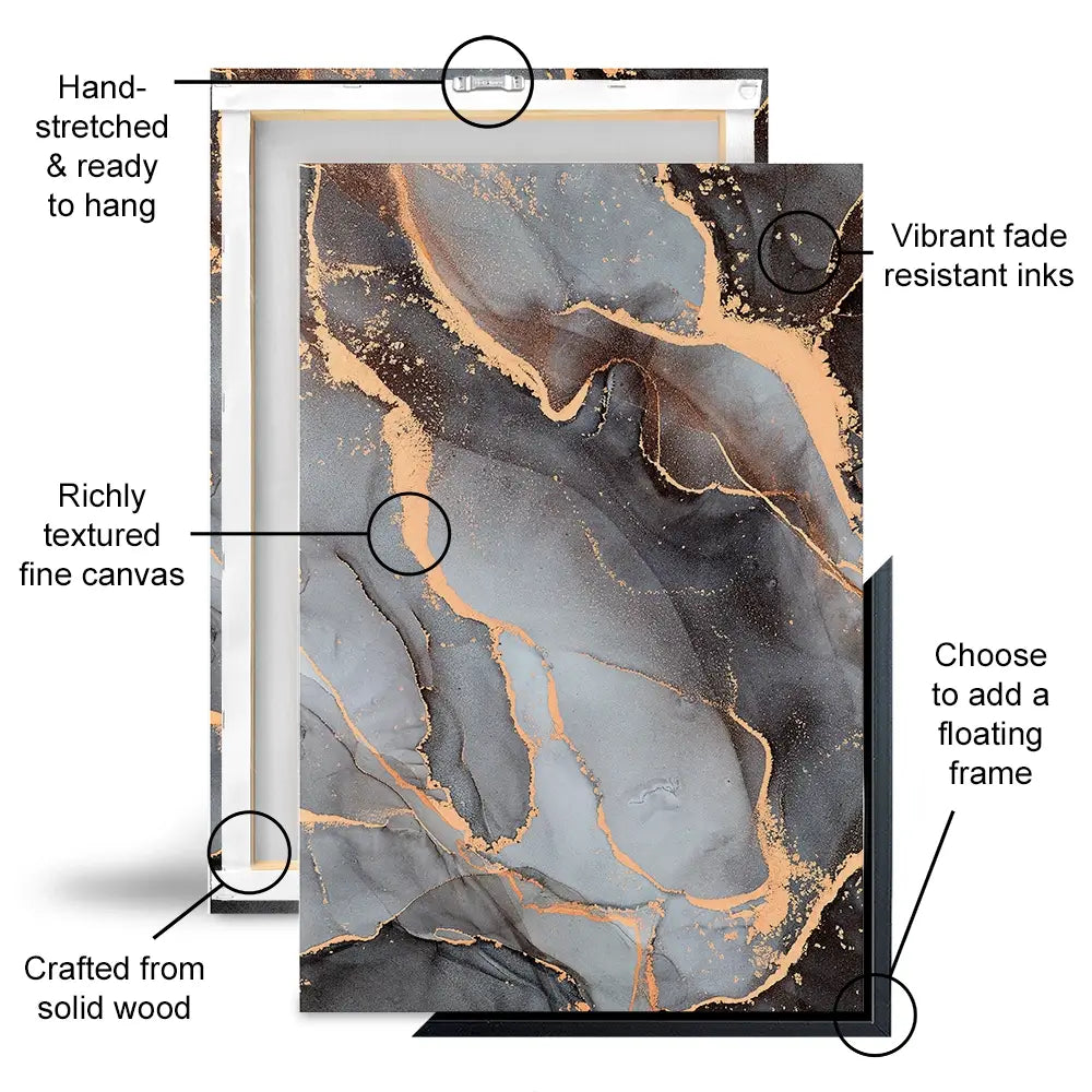 Charcoal Marble Trio Canvas Print Charcoal Marble Trio Canvas Print wall art product djero.adlibeshe / Shutterstock