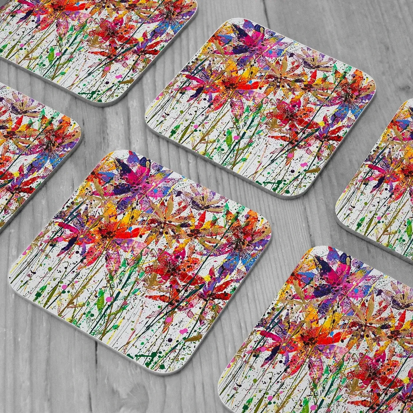 Charlotte Coaster Set Rainbow Soul Tree Coaster Set | Rainbow Soul Tree Art Coasters wall art product Scarlet Sky Studio