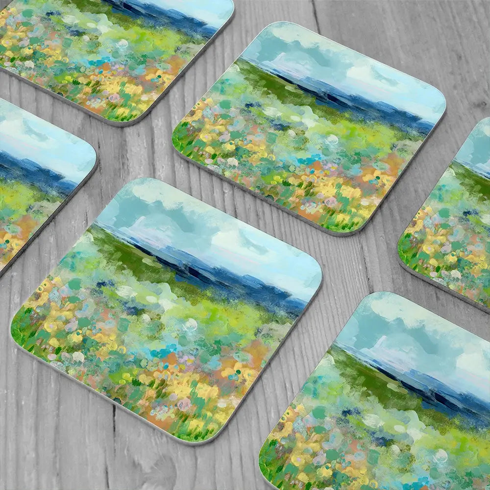 Charmed Meadow Coaster Set Charmed Meadow Coaster Set wall art product June Erica Vess