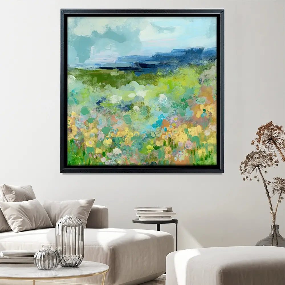 Charmed Meadow Square Canvas Print Charmed Meadow Square Canvas Print wall art product June Erica Vess