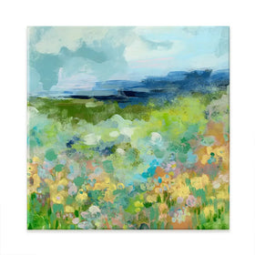 Charmed Meadow Square Canvas Print Charmed Meadow Square Canvas Print wall art product June Erica Vess