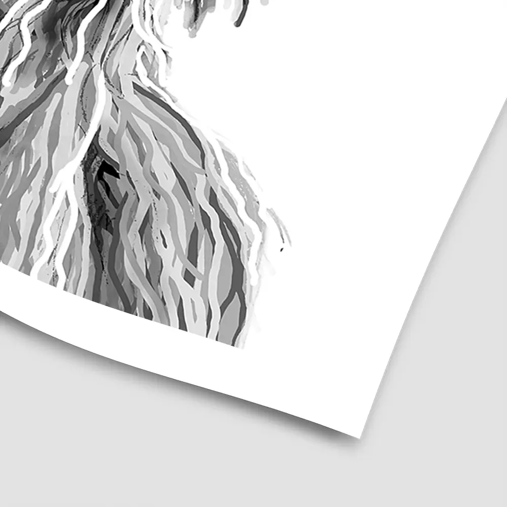Cheeky Black And White Highland Cow Square Art Print Cheeky Black And White Highland Cow Square Art Print wall art product Art Print Shop