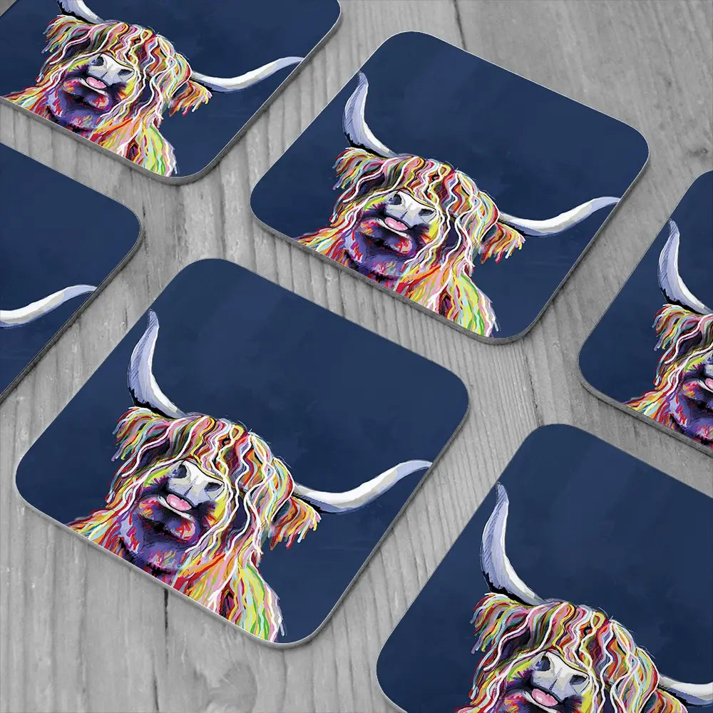 Cheeky Coo In Navy Blue Coaster Set Cheeky Coo In Navy Blue Coaster Set wall art product Independent