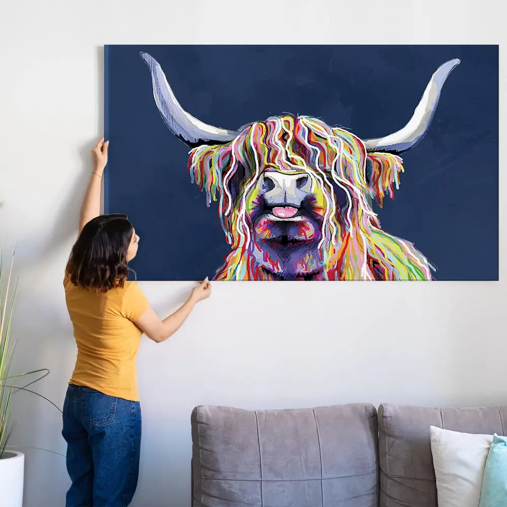 Cheeky Coo In Navy Blue Oversized Canvas Print Cheeky Coo In Navy Blue Oversized Canvas Print wall art product Independent