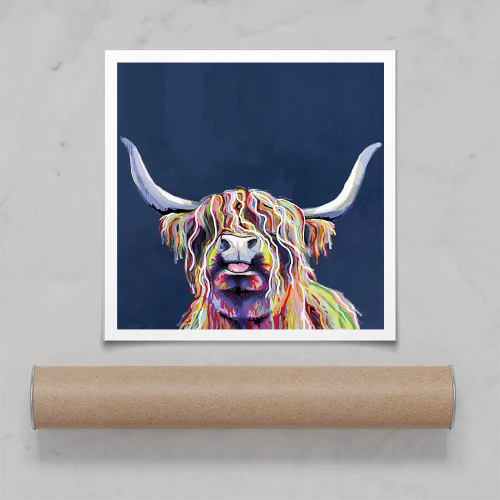 Cheeky Coo In Navy Blue Square Art Print Cheeky Coo In Navy Blue Square Art Print wall art product Independent