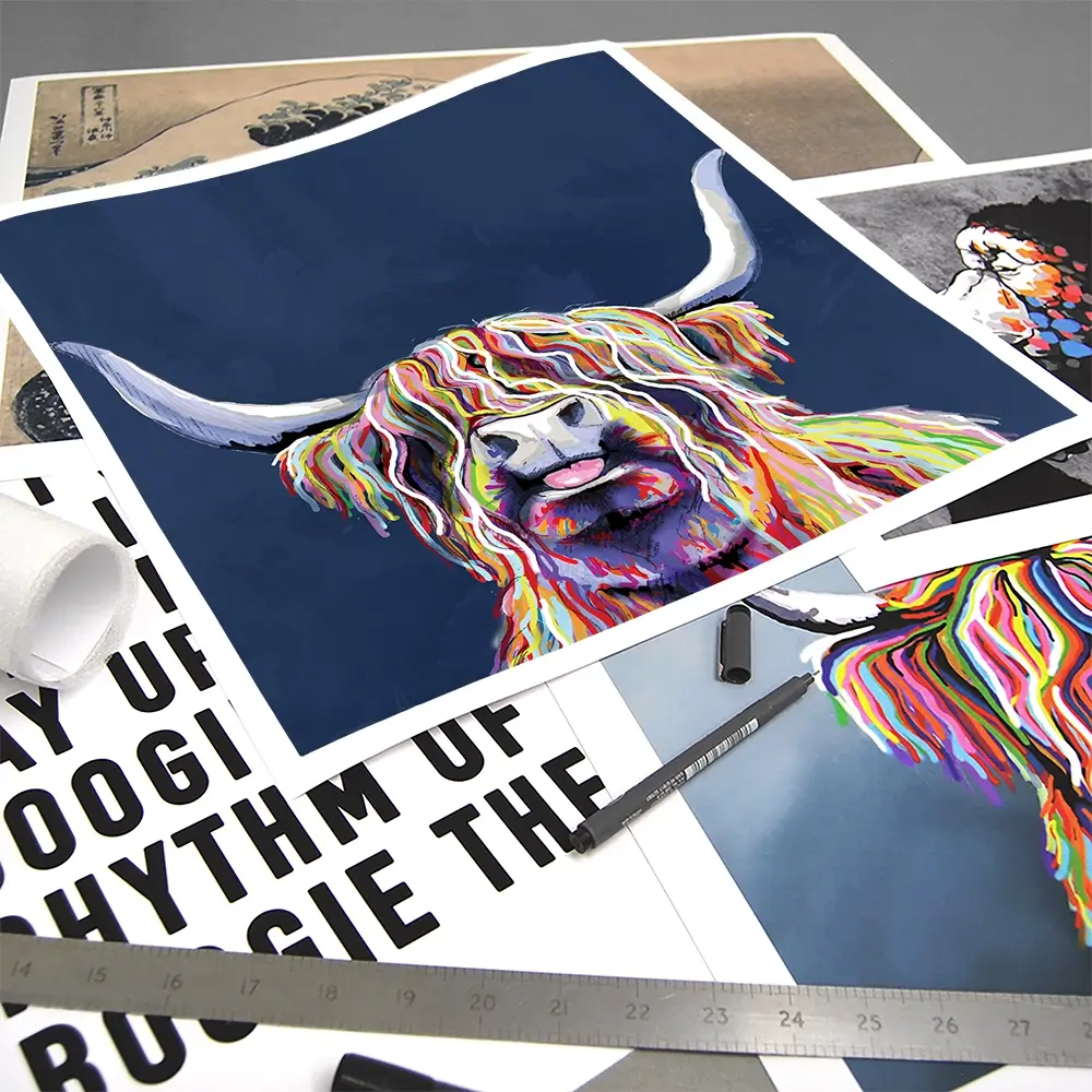 Cheeky Coo In Navy Blue Square Art Print Cheeky Coo In Navy Blue Square Art Print wall art product Independent