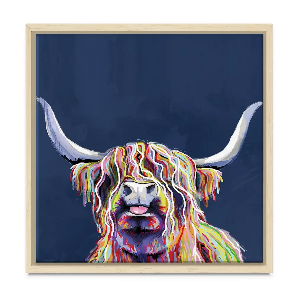 Cheeky Coo In Navy Blue Square Canvas Print Cheeky Coo In Navy Blue Square Canvas Print wall art product Independent