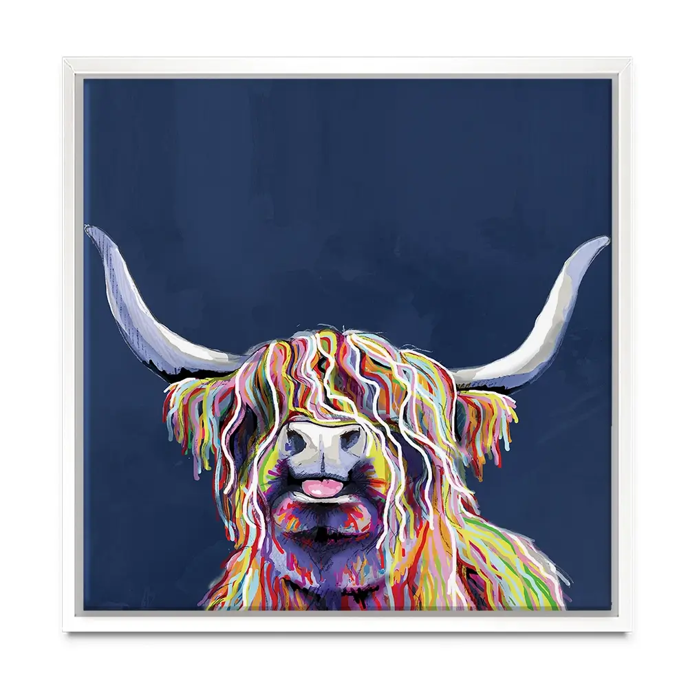 Cheeky Coo In Navy Blue Square Canvas Print Cheeky Coo In Navy Blue Square Canvas Print wall art product Independent