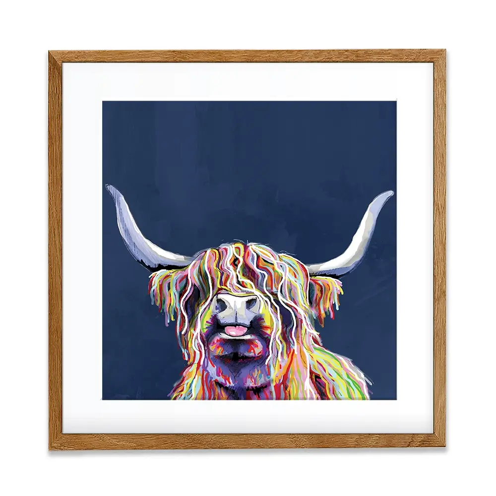 Cheeky Coo In Navy Blue Square Framed Art Print Cheeky Coo In Navy Blue Square Framed Art Print wall art product Independent