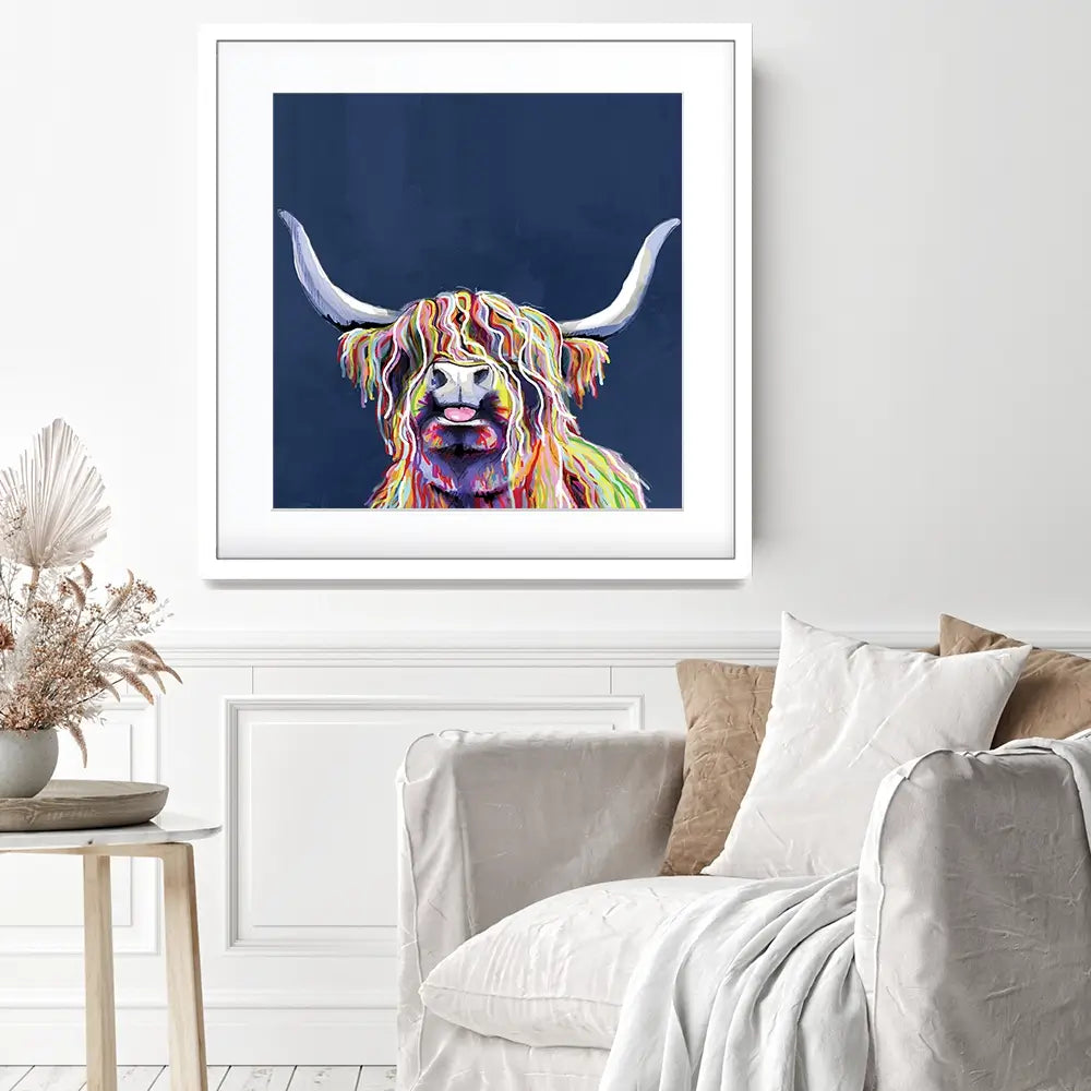 Cheeky Coo In Navy Blue Square Framed Art Print Cheeky Coo In Navy Blue Square Framed Art Print wall art product Independent
