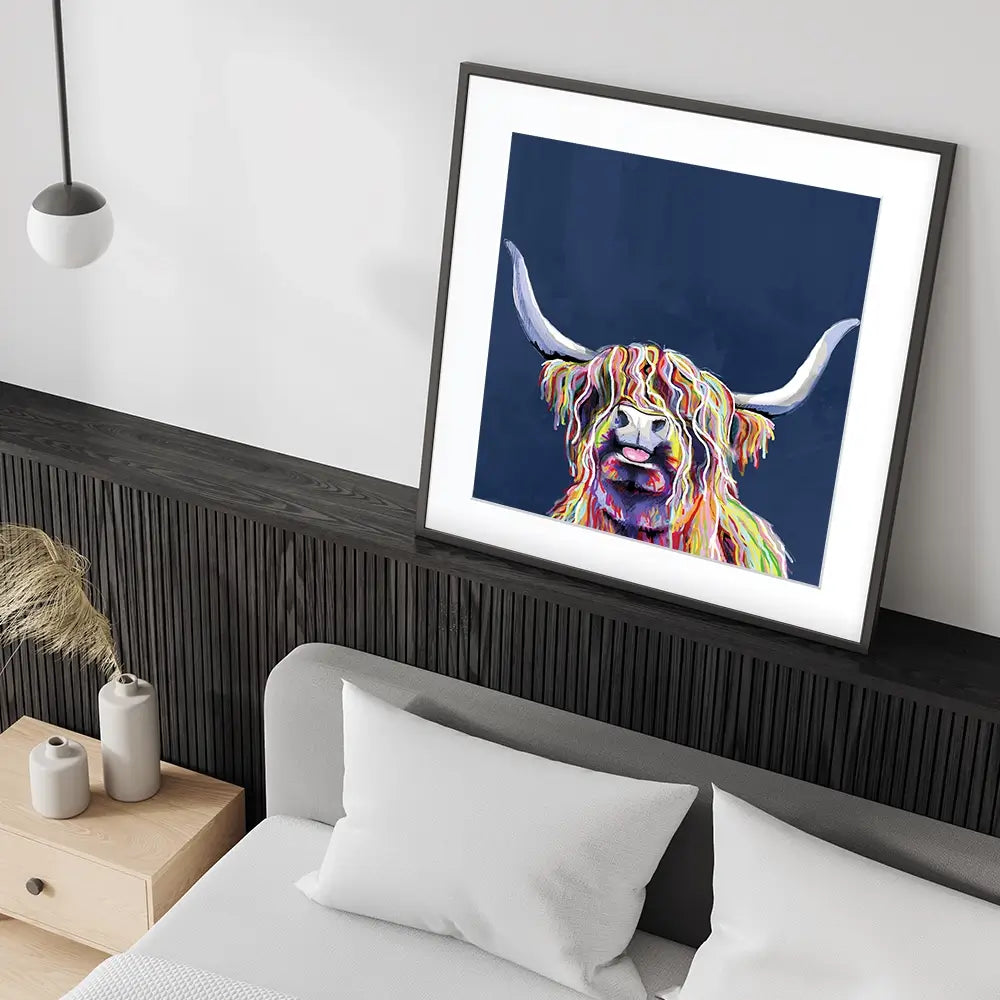 Cheeky Coo In Navy Blue Square Framed Art Print Cheeky Coo In Navy Blue Square Framed Art Print wall art product Independent