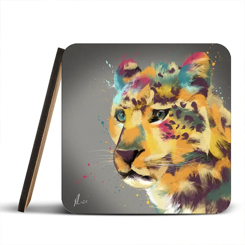 Cheetah Coaster Set Rainbow Soul Tree Coaster Set | Rainbow Soul Tree Art Coasters wall art product Aimee Linzi