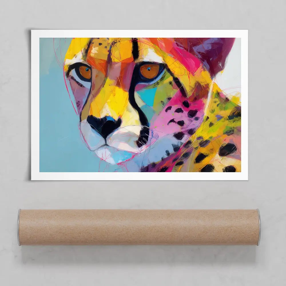 Cheetah Gaze Art Print Cheetah Gaze Art Print wall art product Chromatic Storm Studio