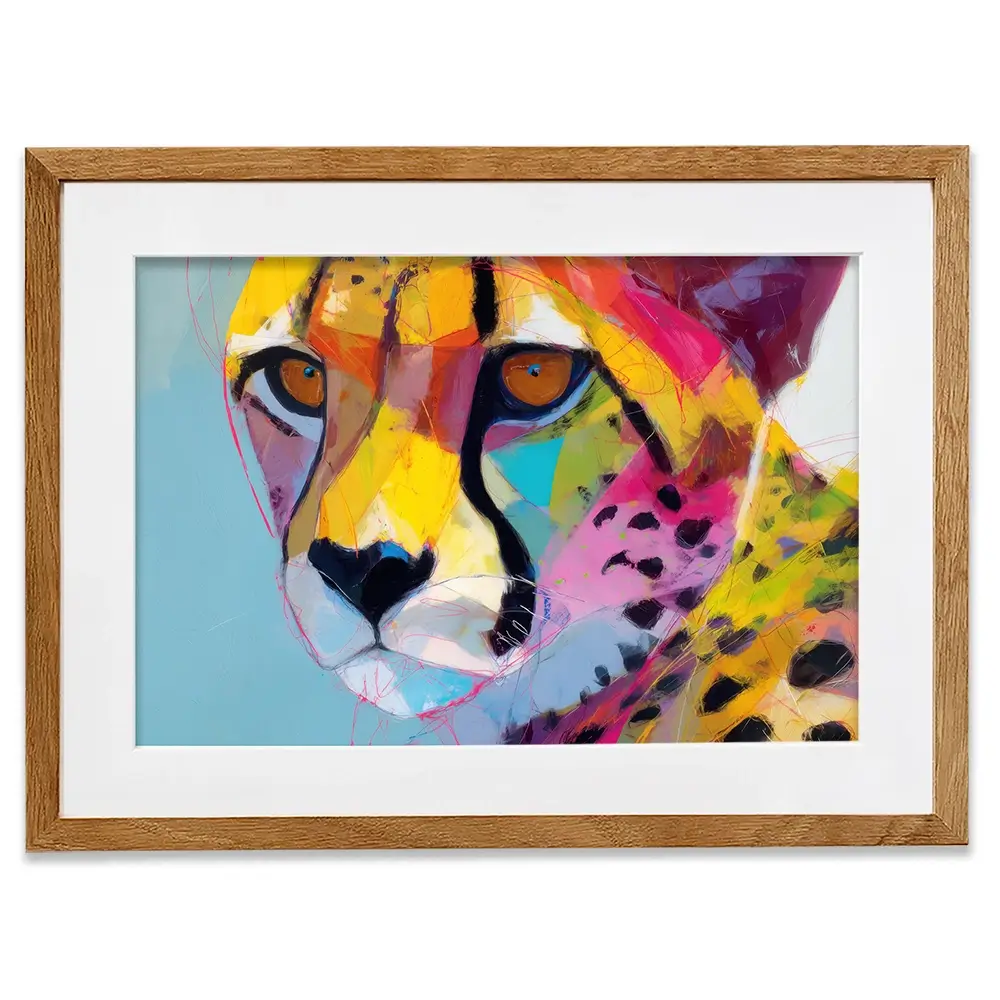 Cheetah Gaze Framed Art Print Cheetah Gaze Framed Art Print wall art product Chromatic Storm Studio