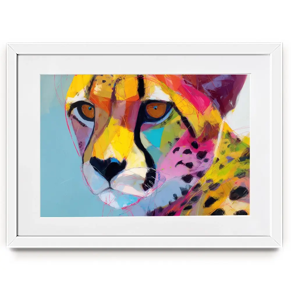 Cheetah Gaze Framed Art Print Cheetah Gaze Framed Art Print wall art product Chromatic Storm Studio